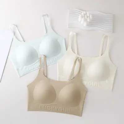 Junior High School Students' Fixed-Cup Sports Girls' Underwear, 12-16 Years Old, Development Period Student Girls' Bra Vest, High School Students' Bra