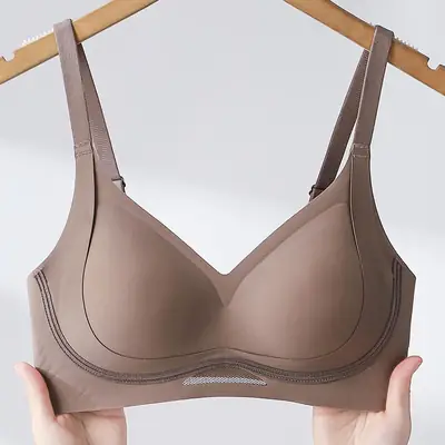 Push-Up Seamless Adjustable Bra with Palm-Shaped Cups, Wireless, Three-Dimensional, Non-Gaping Cups, Soft and High Elasticity