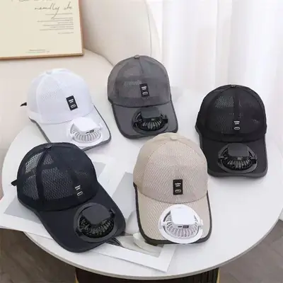 Solar-Powered Fan Baseball Cap, Rechargeable Fan Sun Protection Hat, Uv Protection, Extended Brim, Fishing Sun Hat