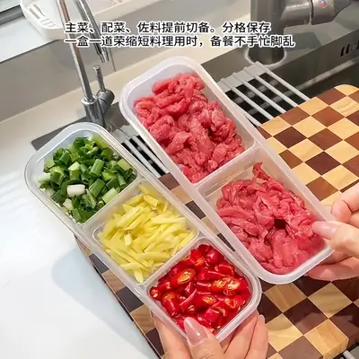 Narrow Compartment Meat Storage Box for Kitchen Use