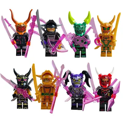 Compatible with Lego Cross-Border Platforms, the Flame Ice King Snake Monster Ninja Set Building Block Figures Are Self-Produced and Exclusively for Foreign Trade Toys
