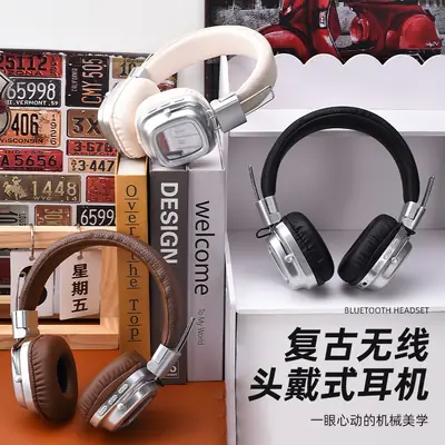 Cross-Border New Product Foreign Trade Hot-Selling Wireless Sports Head-Mounted Bluetooth Retro 5.0 Mobile Phone Music Heavy Bass Headphones