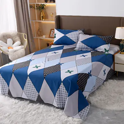 Cross-Border Trade Thickened Aloe Vera Cotton Bed Sheet Single Piece Brushed Fabric Bed Sheet for Student Dormitory and Home Use Double Bed Cover