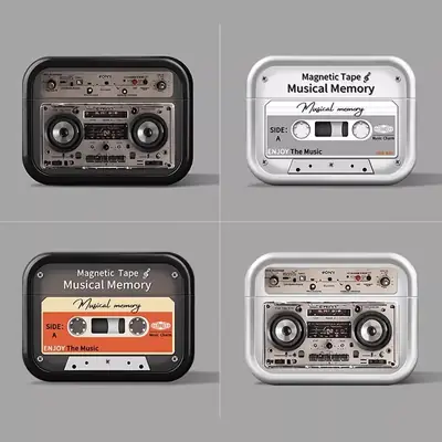Retro Earphone Protective Case Suitable for Airpods4 Shell, Airpods3Pro Second Generation Noise Reduction Version, Fourth Generation Lanyard Box