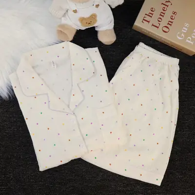 Cloud Cotton Pajamas for Women, Summer Short-Sleeve Shorts, Internet Celebrity Live Broadcast, Sweet and Cute Student Loungewear Set, Packaged