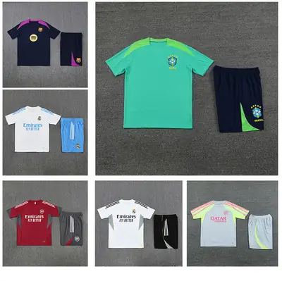 New Real Madrid Barcelona Brazil Arsenal Chelsea Children's and Adult Summer Training Short-Sleeved Suit Jersey Football Uniform