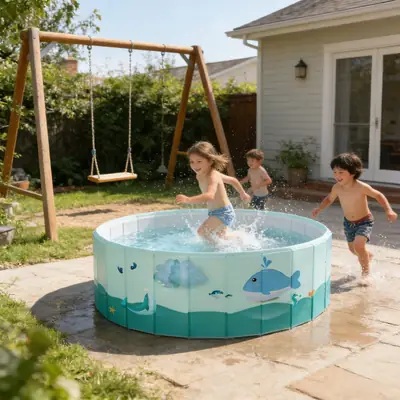 Household Children's Swimming Pool, Inflatable-Free Foldable Pool, Family Baby Swimming Bucket, Outdoor Large Baby Swimming Pool