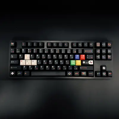 Childlike Black Theme Keycaps Pbt Five-Sided Sublimation Original Factory Height Customized Mechanical Keyboard Keycap Set