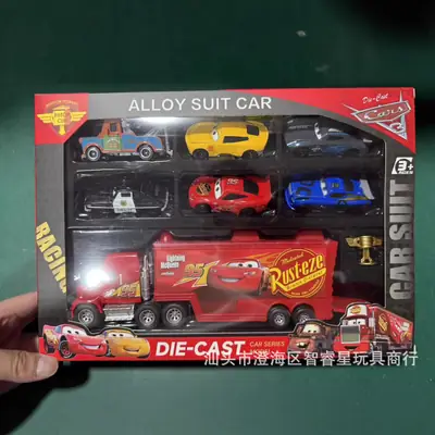 New Cross-Border Cars Alloy Sliding Non-Retractable Lightning Mcqueen Toy Set Gift Box for Children
