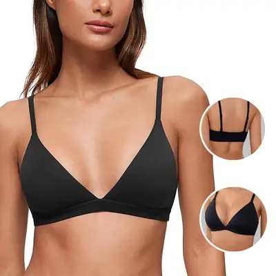 Skim* French-Style Triangle Cup Bra, Thin Seamless Bandeau, Wireless Comfortable Bra, Daily Wear, Cross-Border Hot Sale