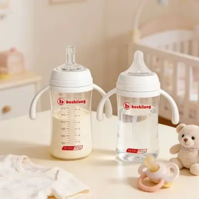 [New Product] Ppsu Baby Bottle for 3-6 Months and over One Year Old, Imitation Breast Milk, Anti-Colic, Kidsren's Straw Cup