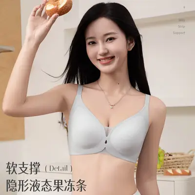 Seamless Nude-Feel Underwear for Women, Jelly Soft Support, Adjustable, Anti-Sagging, Wireless, Ultra-Soft and Thin Bra