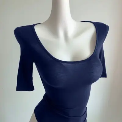 Basic Large U-Neck Casual Half-Sleeve T-Shirt for Women, New Summer Style, Slim Fit, Figure-Flattering Modal Cotton Top