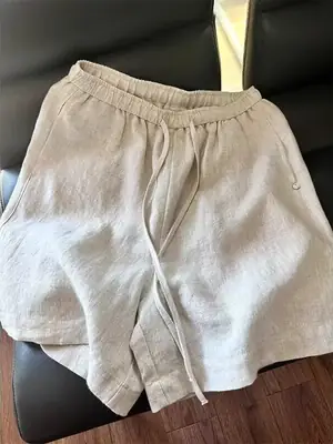 Beige Loose Fit Breathable Shorts for Men