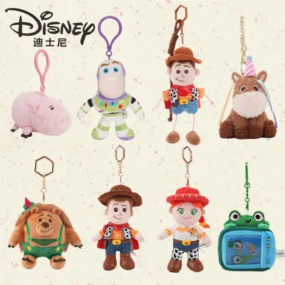 Authentic Disney Plush Toy Strawberry Bear Doll, Toy Story Pendant, Woody Backpack Charm, Crossbody Bag
