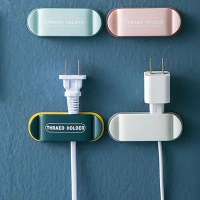 Plug Holder, Wall Power Cord Organizer, Cable Organizer, Desktop Network Cable Clamp