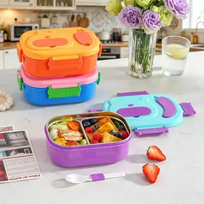 Lunch Box for Office Workers, Lunch Box for Students and Children, Cutlery, Spoon, High-Looking Stainless Steel Preservation Box, Food Grade