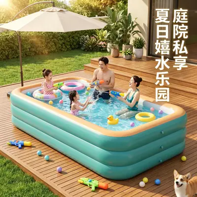 Inflatable Swimming Pool for Babies and Children, Indoor Swimming Pool, Large Foldable Swimming Pool for Home Use, Outdoor Play Pool