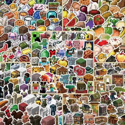 500 Pieces of Minecraft Graffiti Stickers for Decorating Notebooks, Polaroids, and Journals, Wholesale Pegboard Designs