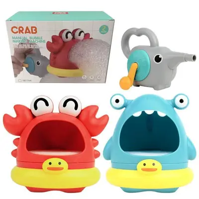 Cross-Border Children's Cartoon Water Play Toys That Blow Bubbles, Crab, Whale, Snake Bubble Maker, Foam Baby Bath Toys