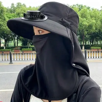 Solar-Powered Fan Hat for Men and Women, Summer Outdoor Sun Protection, with Electric Fan for Parents, Greenhouse Work, Tea Picking, Rechargeable Hat