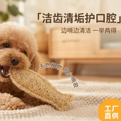 Natural Loofah Dog Toy, Natural Teeth-Cleaning and Self-Entertainment Cat Toy, Chewable Catnip Pet Toy