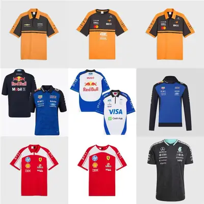 New F1 Formula One Racing Suit Mercedes Mclaren Ferrari Red Bull Sports Short-Sleeved Shirt
