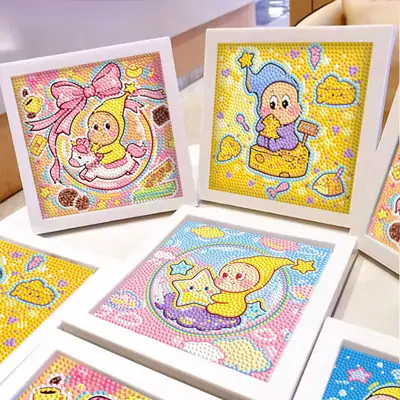 Star People Diamond Painting DIY Handmade Material Package Kidsren's Cartoon Cute Educational Decorative Ornaments with Photo Frame