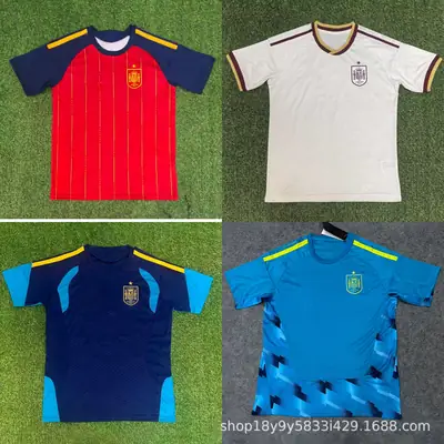 Usa, Canada, and Mexico World Cup Jerseys, Spanish National Team Home and Away Football Uniforms, Customizable with Numbers, Short-Sleeved, Loose Fit, Wholesale