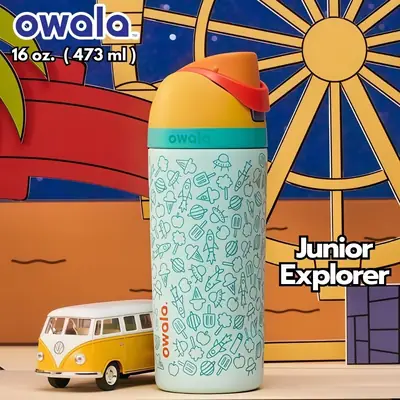 Cross-Border Owala Kidsren's Straw Cup 16oz Freesip Thermos Cup Student Stainless Steel Small Sports Water Bottle