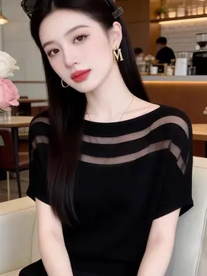 【Direct from Manufacturer】Summer Off-Shoulder Solid Color Batwing Sleeve T-Shirt for Women, Thin Lyocell Tencel Knit Top