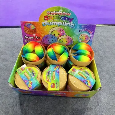 Popular Cross-Border Creative Stress-Relief Simulation Dumpling Rainbow Bun Slow-Rebound Squeeze Toy