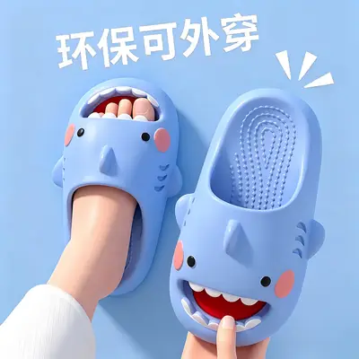 Shark Children's Sandals for Boys 2026 New Model Shark Girls' Pvc Summer Hollow-Out Sandals for Boys Beach