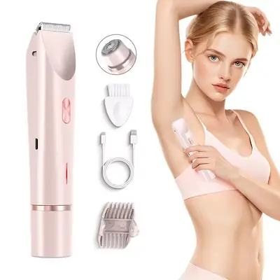 Cross-Border Electric Hair Removal Device for Women, Dual-Head Shaver for Private Areas, Pubic Hair Trimming, Full Body Trimming, New Model of Private Area Razor