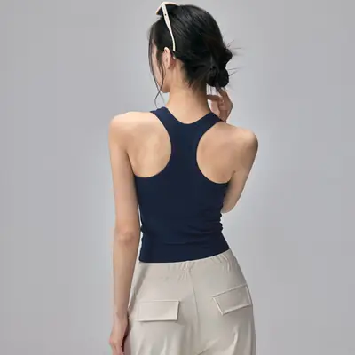 Yoga All-In-One Sports Vest, Quick-Drying, Shock-Proof, Running, Pilates Training Bra, Outer Wear, Beautiful Back Yoga Vest