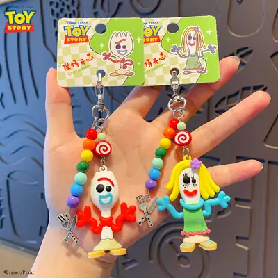 Authentic Toy Story Knife and Fork Series Keychain Cartoon Quirky Doll Bag Accessory Car Keychain
