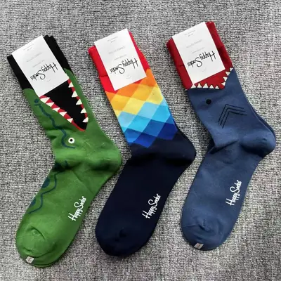 Happyscoks Socks Swedish Trendy Brand Men's Fashionable Versatile Ins Trendy Street Style Colorful Mid-Length Socks