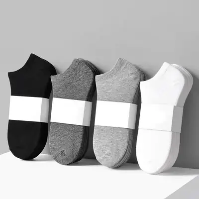 Dropshipping Men's and Women's Summer Anti-Odor and Sweat-Absorbent Socks, Black and Gray Thin Men's Cotton Socks