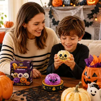Cross-Border Popular Squishy Toy Halloween Gift Horror Dumpling Squishy Toy Bun-Shaped Gift Box Set Rebounding Toy