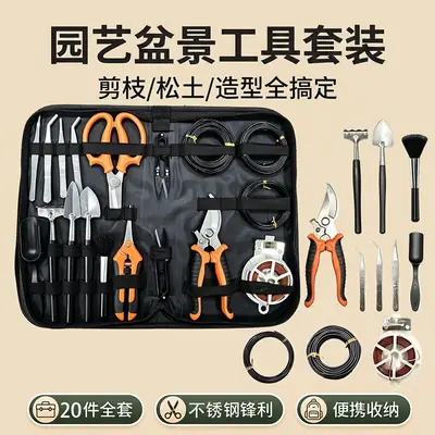 20-Piece Gardening Bonsai Tool Set Stainless Steel Pruning Loosening Soil Shaping Kit Garden Tools