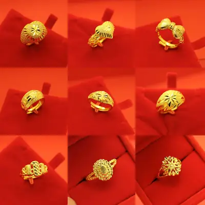 Imitation Vietnamese gold-plated women's open ring, popular gourd-shaped carved ring, vintage niche open ring, wholesale from manufacturer
