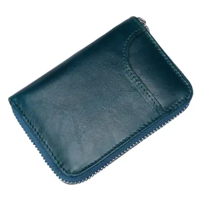 Genuine Leather Card Holder Short Rfid Multi-Card Slot Accordion Card Holder for Men and Women