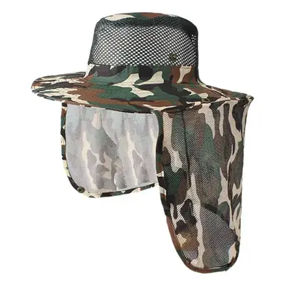 Outdoor Camouflage Anti-Mosquito Hat with Shawl