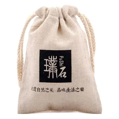 Wholesale Blank Ready-Made Cotton and Linen Drawstring Bags Custom Linen Fabric Gift Packaging Drawstring Storage Small Bags