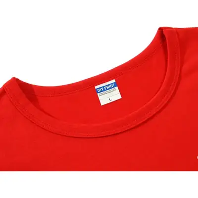 Red Lycra Cotton Men's Round Neck Long Sleeve T-Shirt
