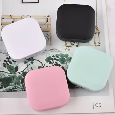 Upgraded 917 Matte Matte Texture Square Contact Lens Case Gloss Contact Lens Companion Care Box