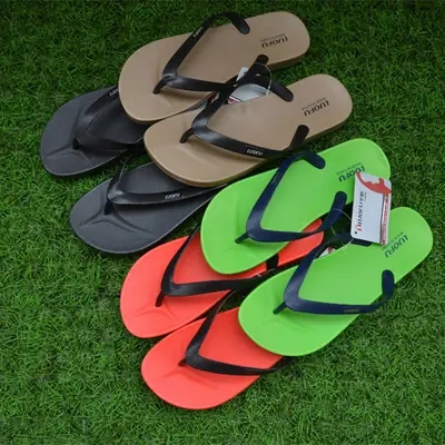 New LUOFU men's summer comfortable lightweight soft rubber flat flip flops sandals
