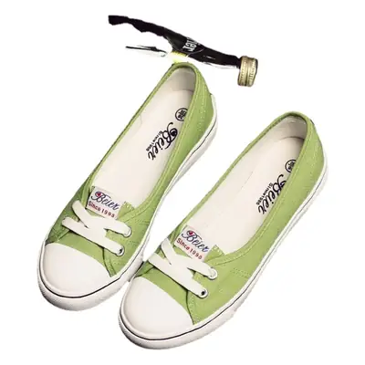 Beier 2025 New Breathable Summer Shallow Canvas Shoes for Women Casual Korean Style Student Flats-Soled Slip-On Shoes