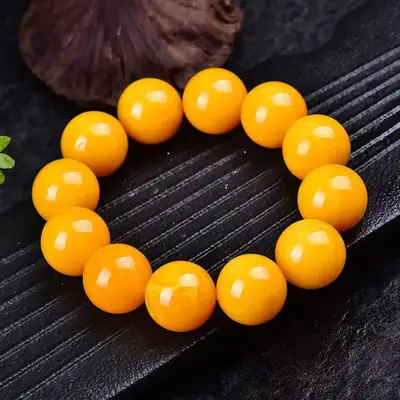 Buddha Beads Bracelet Yellow Round Float Salt Water