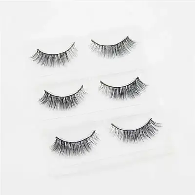 Japanese Mink Hair Fake Eyelashes 3 Pairs Natural Nude
